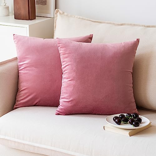 INtex CURTAINS HOUSE Soft Thick Velvet Throw Pillow Covers Decorative Square Cushion Cover For Couch Sofa Bedroom Living Room - set of 2 Pieces