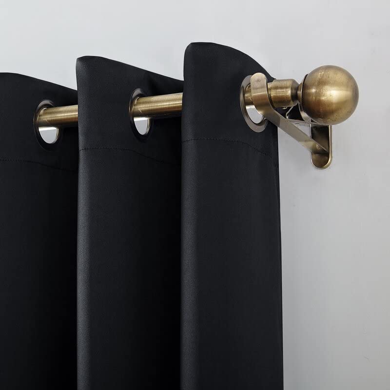 INtex CURTAINS HOUSE Black Blackout Curtains - steel Grommets - thermal Insulated fabric – for room darkness – 1 panel