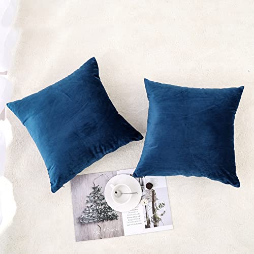 INtex CURTAINS HOUSE Soft Thick Velvet Throw Pillow Covers Decorative Square Cushion Cover For Couch Sofa Bedroom Living Room - set of 2 Pieces