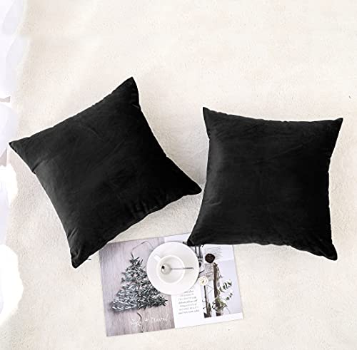 INtex CURTAINS HOUSE Soft Thick Velvet Throw Pillow Covers Decorative Square Cushion Cover For Couch Sofa Bedroom Living Room - set of 2 Pieces