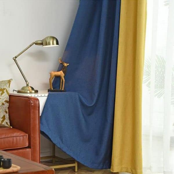 INtex CURTAINS HOUSE Linen Velvet Modern Design Curtain – Two colors With Tie-backs - 2 Piece 4 meters width