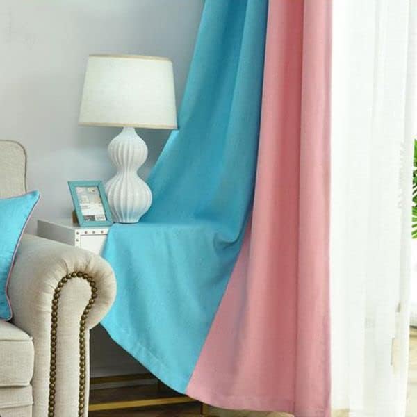 INtex CURTAINS HOUSE Linen Velvet Modern Design Curtain – Two colors With Tie-backs - 2 Piece 4 meters width