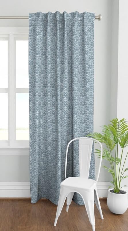 INtex Home Linen Curtain Panel, Meadow Breeze Printed Light-Filtering Fabric with Back Tab Hanging, Elegant Rustic Style for Living Bedroom or Dining Room, 1 Piece