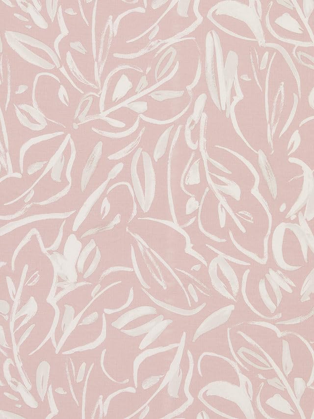 INtex CURTAINS House Linen Velvet Curtains - Pink Printed Leaves Sheer - Steel Grommets - 1 Piece