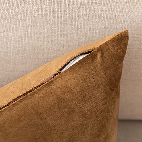 INtex CURTAINS HOUSE Soft Thick Velvet Throw Pillow Covers Decorative Square Cushion Cover For Couch Sofa Bedroom Living Room - set of 2 Pieces