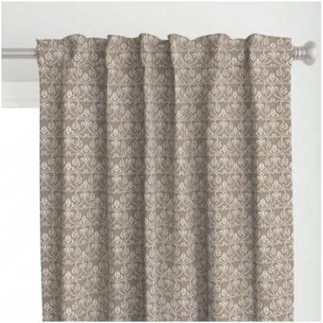 INtex Home Linen Curtain Panel, Meadow Breeze Printed Light-Filtering Fabric with Back Tab Hanging, Elegant Rustic Style for Living Bedroom or Dining Room, 1 Piece