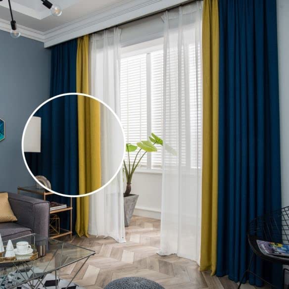 INtex CURTAINS HOUSE Linen Velvet Modern Design Curtain – Two colors With Tie-backs - 2 Piece 4 meters width