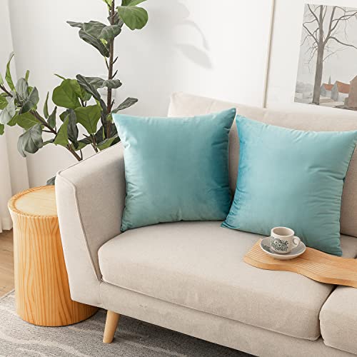 INtex CURTAINS HOUSE Soft Thick Velvet Throw Pillow Covers Decorative Square Cushion Cover For Couch Sofa Bedroom Living Room - set of 2 Pieces