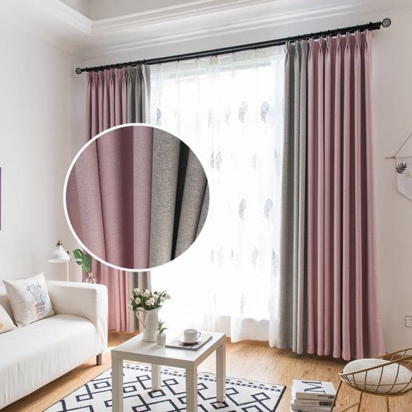 INtex CURTAINS HOUSE Linen Velvet Modern Design Curtain – Two colors With Tie-backs - 2 Piece 4 meters width