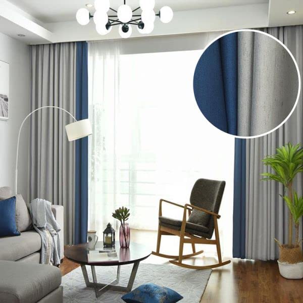 INtex CURTAINS HOUSE Linen Velvet Modern Design Curtain – Two colors With Tie-backs - 2 Piece 4 meters width