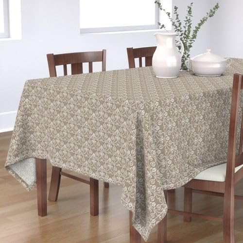 INtex Home Linen-Look Tablecloth, Elegant Meadow Breeze Printed Design, Wrinkle-Resistant Fabric for Dining Room Occasions Events and Everyday Use, 1 Piece