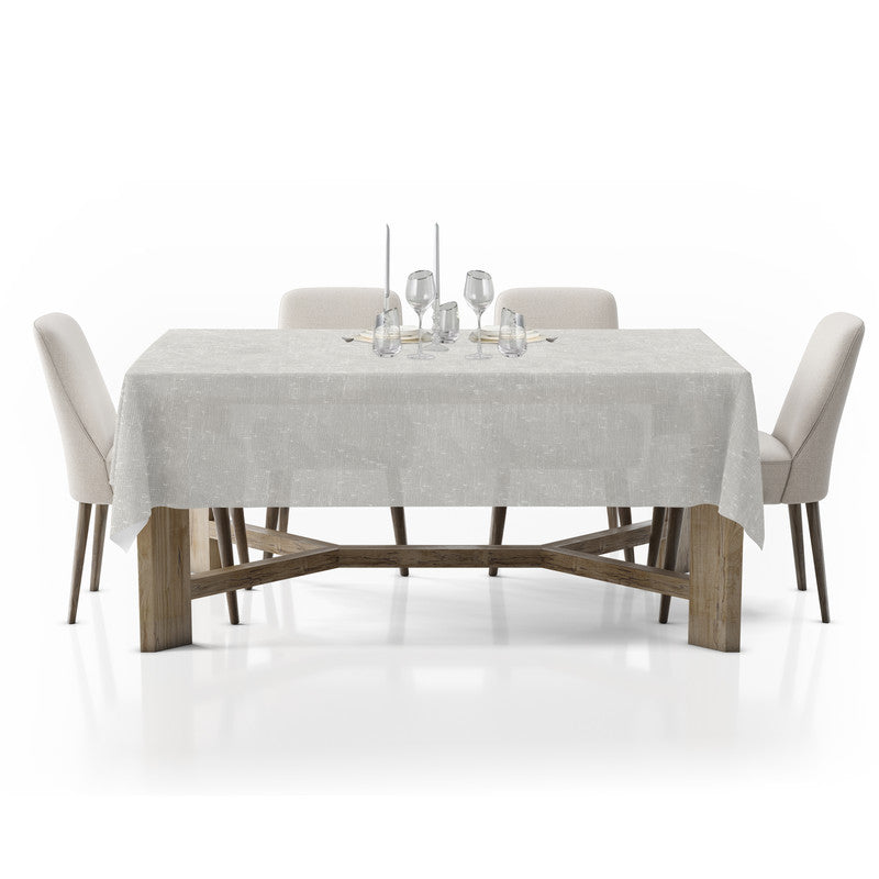 INTEX HOME Tablecloth, Semi-Transparent Linen Fabric, Rectangle Design, Lightweight and Wrinkle-Resistant, 1 Piece, Off-White, Elegant Table Cover for Dining, Kitchen, and Living Room Décor