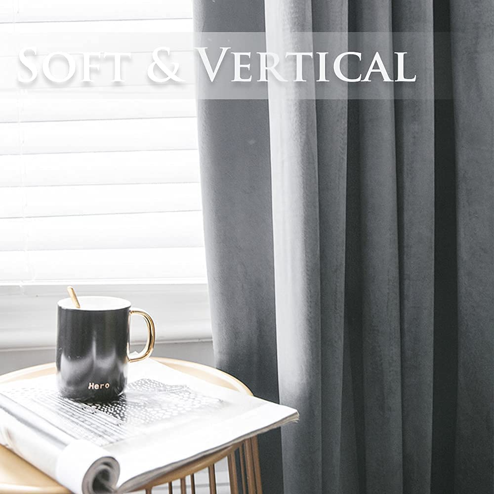 INtex CURTAINS HOUSE Elegant Velvet Curtains - Thermal Insulated Curtains for Living Room,steel Grommets - Light Blocking Shades - 2 panels