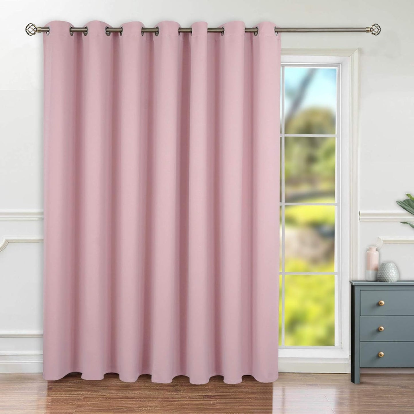 INtex CURTAINS HOUSE Blackout Curtains - Soft Peachy Texture Thermal Insulating Curtains-Silver Steel Grommets Blackout For Living Rooms And Bedrooms - Single Panel