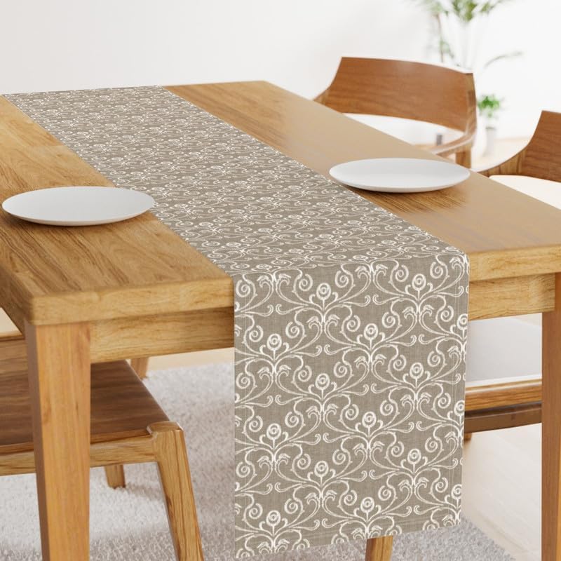 INtex Home Linen-Look Table Runner, Meadow Breeze Printed Floral Design, Wrinkle-Resistant Fabric for Dining Occasions Events and Daily Use, Decorative 1 Piece