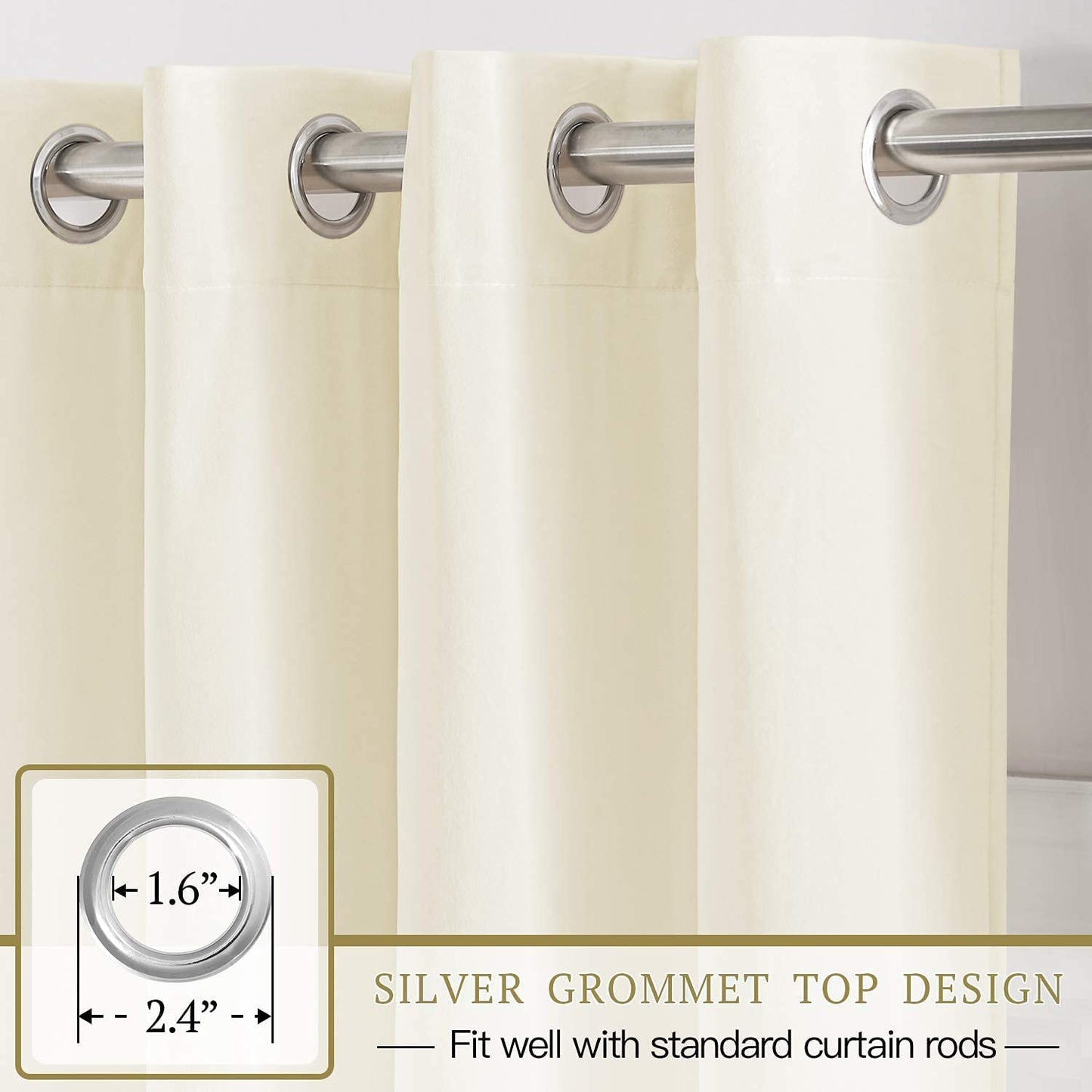 INtex CURTAINS HOUSE Elegant Velvet Curtains - Thermal Insulated Curtains for Living Room,steel Grommets - Light Blocking Shades - 2 panels