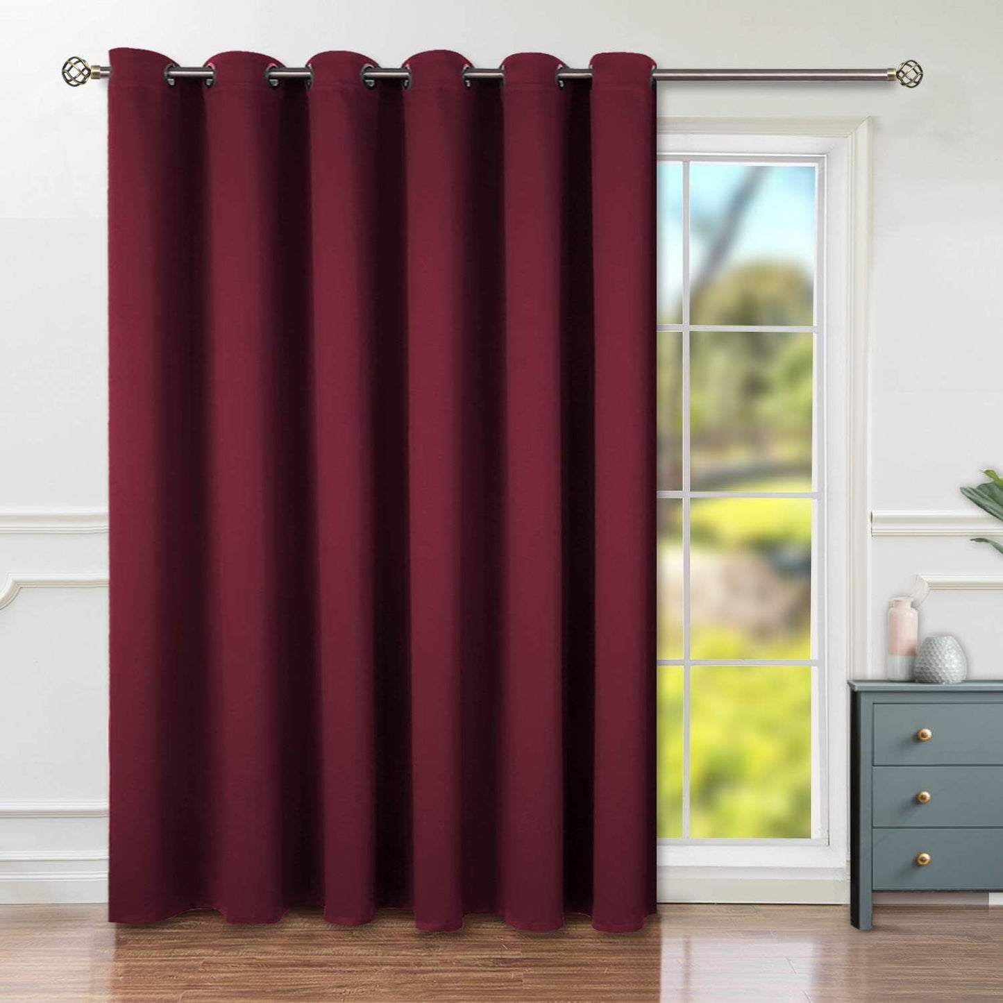 INtex CURTAINS HOUSE Blackout Curtains - Soft Peachy Texture Thermal Insulating Curtains-Silver Steel Grommets Blackout For Living Rooms And Bedrooms - 1 Panel