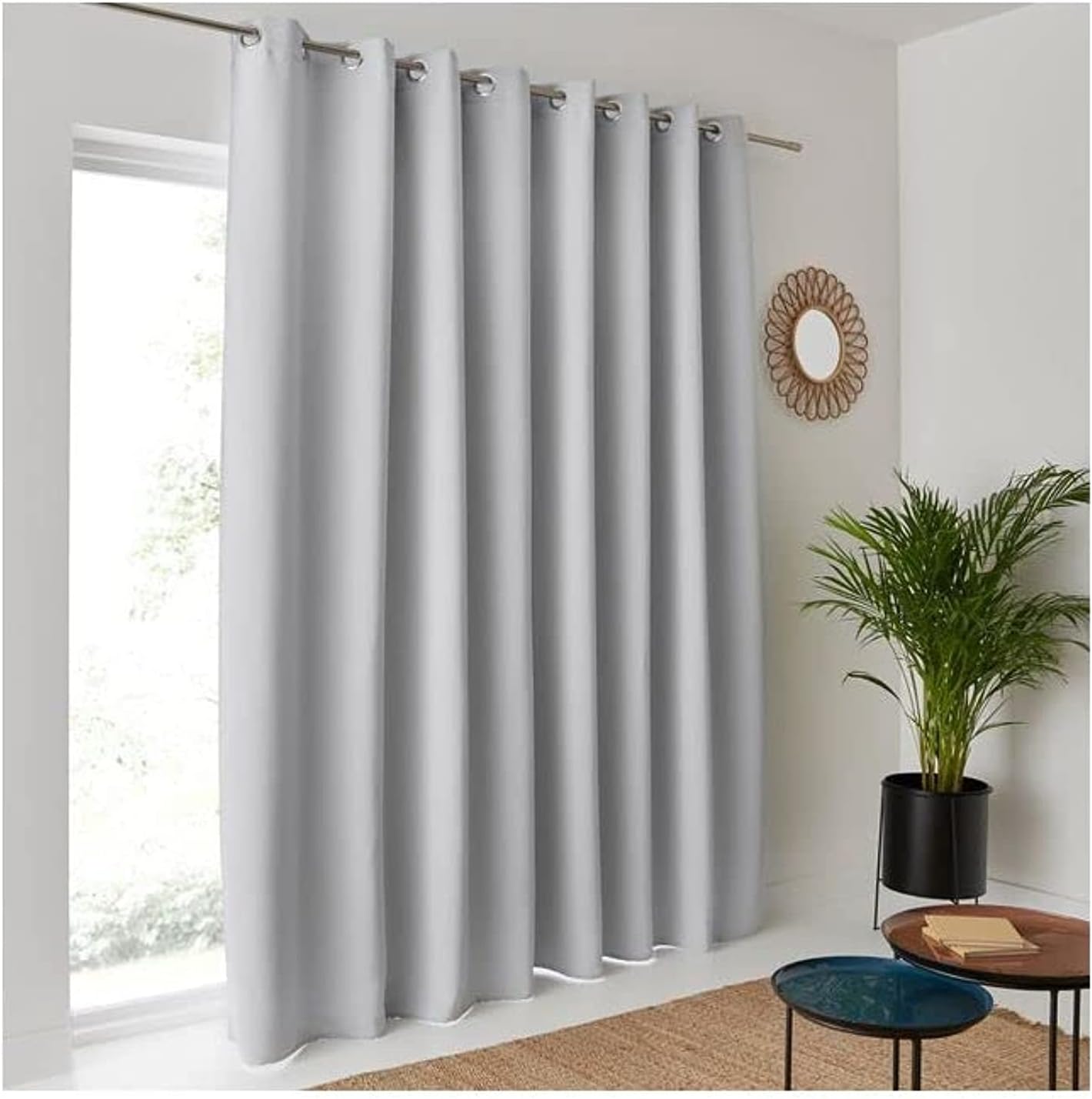 INtex CURTAINS HOUSE Blackout Curtains - Soft Peachy Texture Thermal Insulating Curtains-Silver Steel Grommets Blackout For Living Rooms And Bedrooms - Single Panel