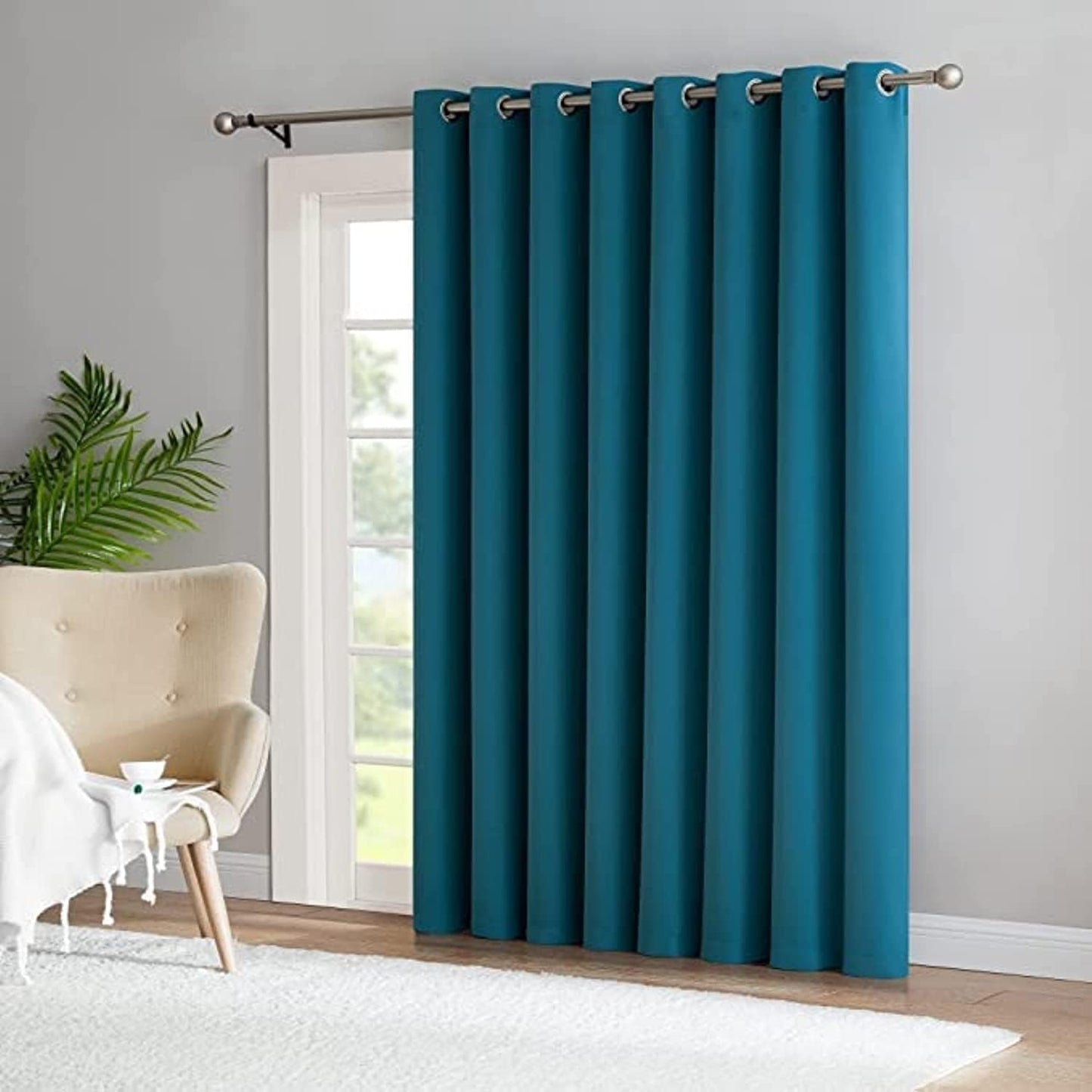 INtex CURTAINS HOUSE Blackout Curtains - Soft Peachy Texture Thermal Insulating Curtains-Silver Steel Grommets Blackout For Living Rooms And Bedrooms - Single Panel
