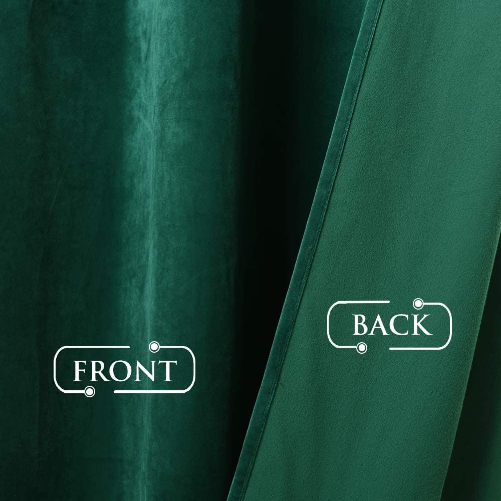 INtex CURTAINS HOUSE Elegant Velvet curtains - Soft Velour fabric - Steel Grommets - for living rooms - 1 piece-Emerald Green