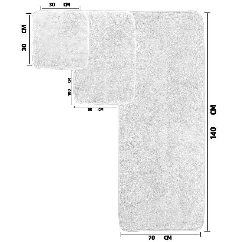 INtex HOME 4-Piece Towel Set, 100% Cotton ? Includes 1 Bath Towel 140 cm x 70 cm, 1 Hand Towel 100 cm x 50 cm, 2 Washcloths 30 cm x 30 cm, Quick Dry, Super Soft, Highly Absorbent, No Fade, White