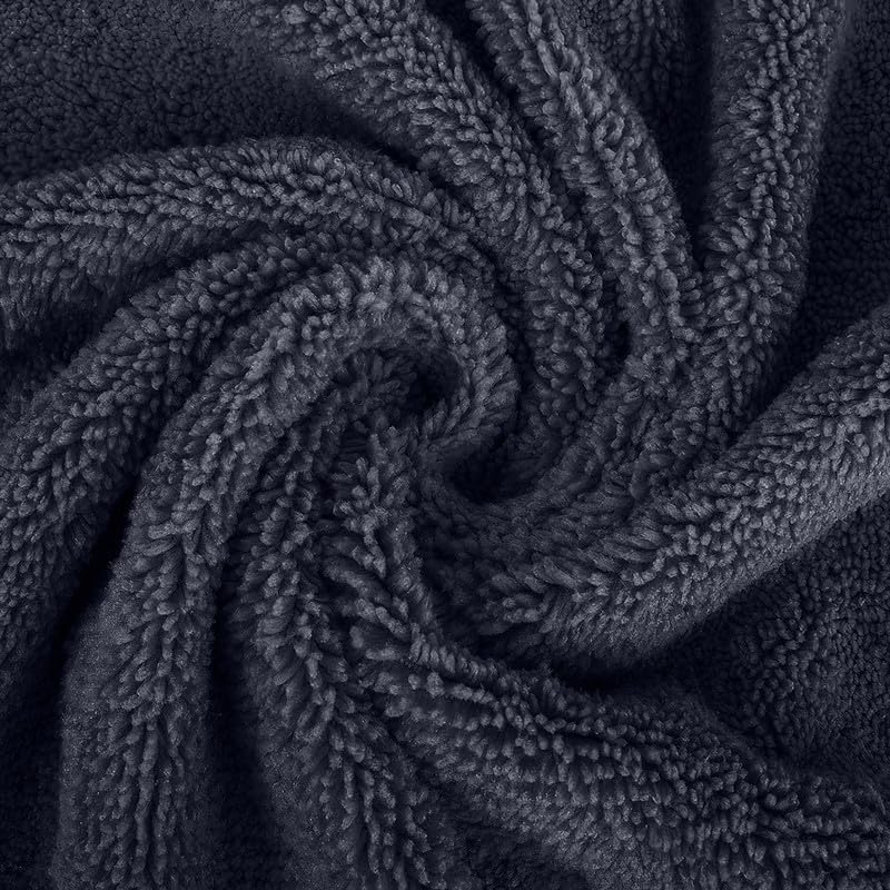 INtex HOME 4-Piece Towel Set, 100% Cotton ? Includes 1 Bath Towel 140 cm x 70 cm, 1 Hand Towel 100 cm x 50 cm, 2 Washcloths 30 cm x 30 cm, Quick Dry, Super Soft, Highly Absorbent, No Fade, Black