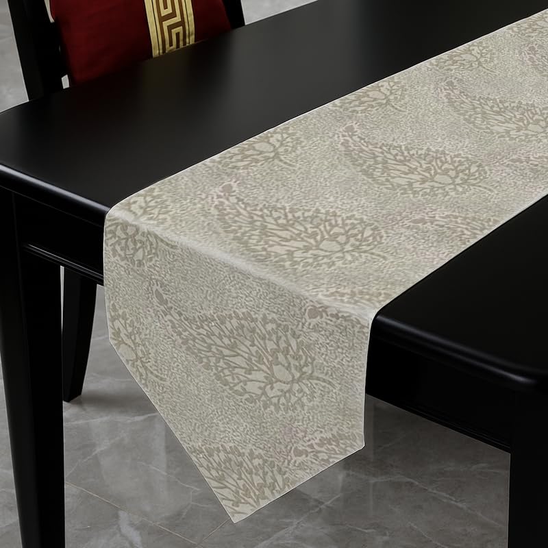 INtex Home Linen Table Runner with V-Shaped End, DAS Printed Rectangle Design for Reception Living Room and Kitchen Tables, for Dining and Home Décor, 1 Piece