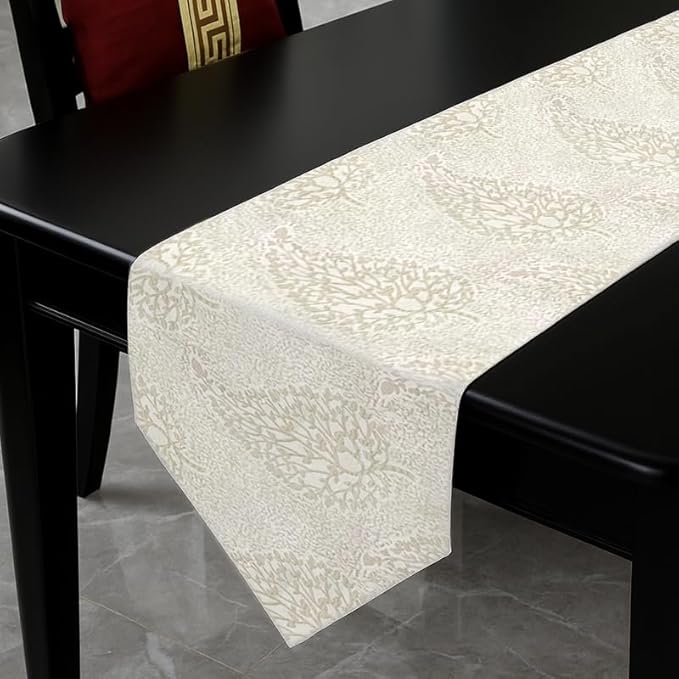 INtex Home Linen Table Runner with V-Shaped End, DAS Printed Rectangle Design for Reception Living Room and Kitchen Tables, for Dining and Home Décor, 1 Piece