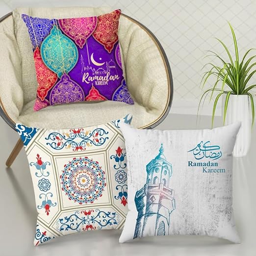 INtex CURTAINS HOUSE Throw Pillow Covers - Velvet Cushion Covers - Set of 3 -40 x 40 cm - Cover Only