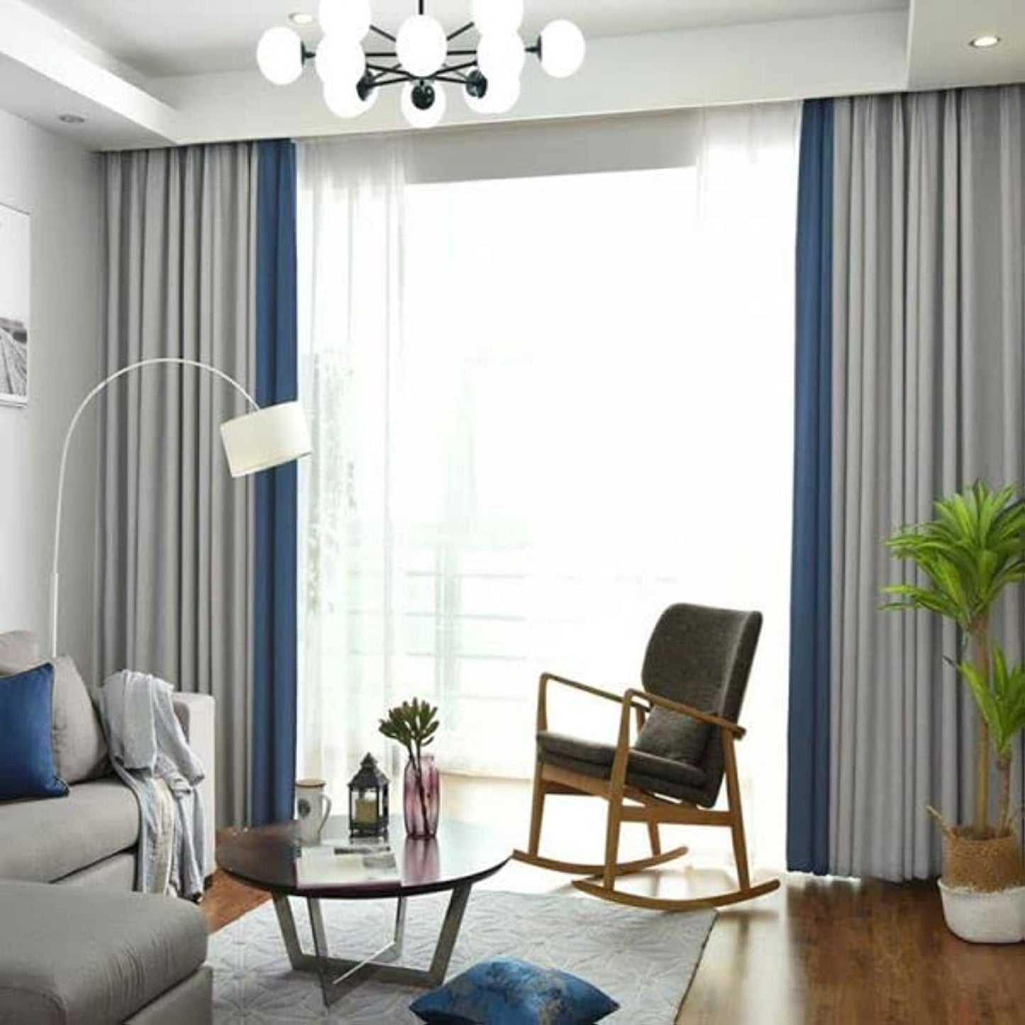 INtex CURTAINS HOUSE Linen Velvet Modern Design Curtain – Two colors With Tie-backs - 2 Piece 4 meters width