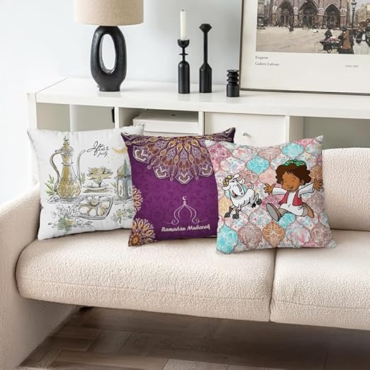 INtex CURTAINS HOUSE Throw Pillow Covers - Velvet Cushion Covers - Set of 3 -40 x 40 cm - Cover Only
