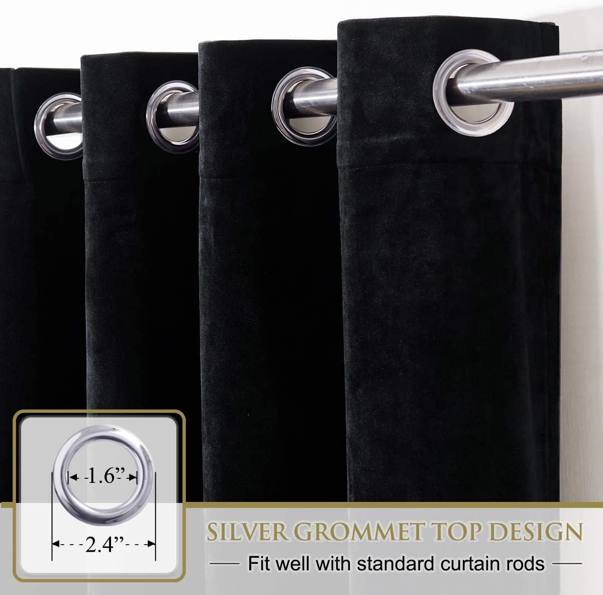 INtex CURTAINS HOUSE Elegant Velvet Curtains - Thermal Insulated Curtains for Living Room,steel Grommets - Light Blocking Shades - 2 panels