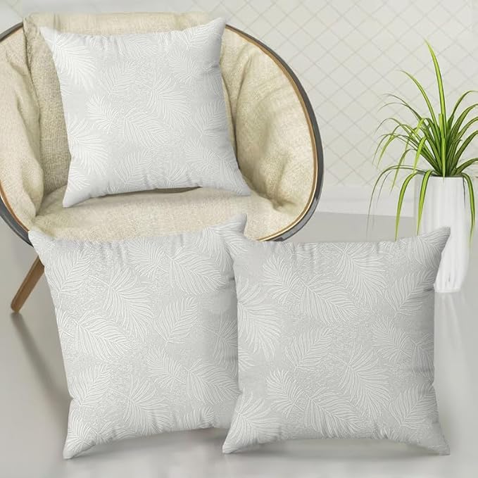 INTEX HOME Cushion Covers, Analia Floral Design, Premium Linen Velvet Fabric, Wrinkle-Resistant and Ultra-Soft, 40×40 cm, Set of 3, Decorative Pillow Covers for Sofas and Bedroom Décor