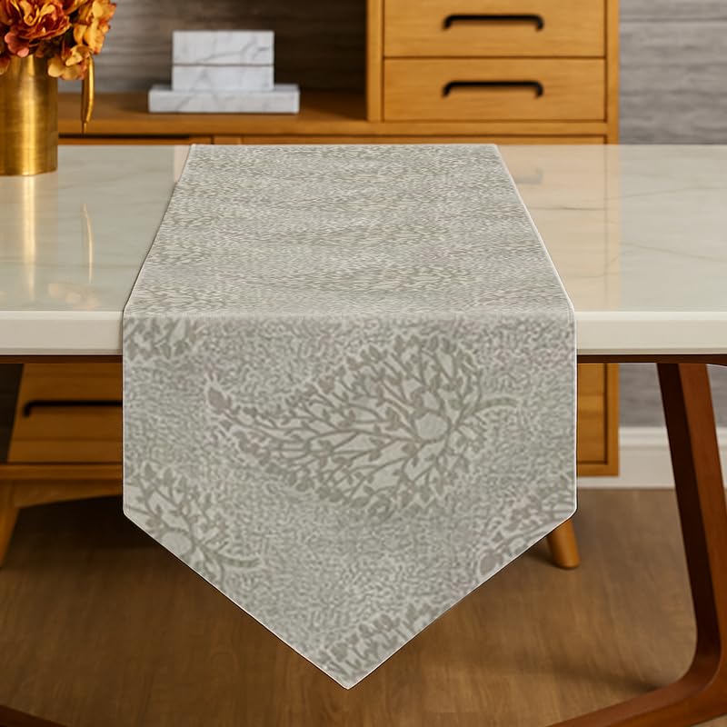 INtex Home Linen Table Runner with V-Shaped End, DAS Printed Rectangle Design for Reception Living Room and Kitchen Tables, for Dining and Home Décor, 1 Piece