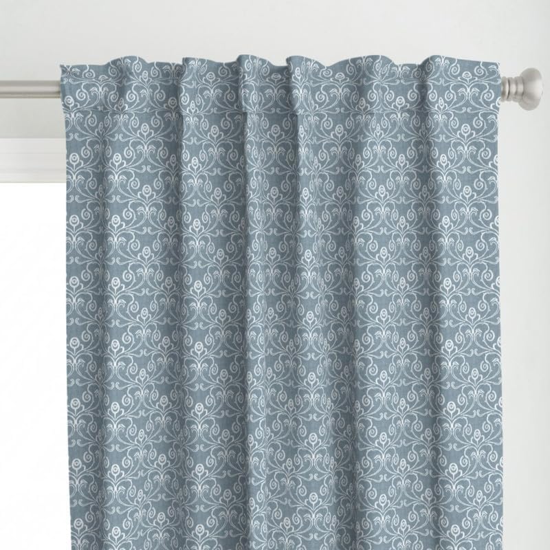 INtex Home Linen Curtain Panel, Meadow Breeze Printed Light-Filtering Fabric with Back Tab Hanging, Elegant Rustic Style for Living Bedroom or Dining Room, 1 Piece
