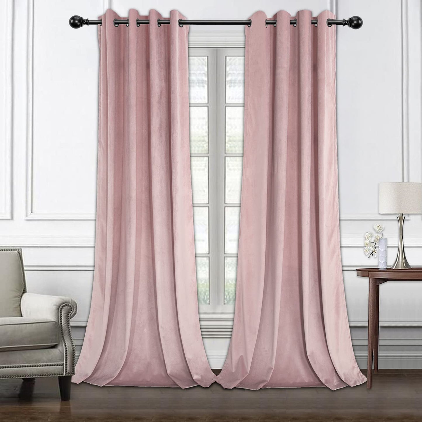 INtex CURTAINS HOUSE Elegant Velvet Curtains - Thermal Insulated Curtains for Living Room,steel Grommets - Light Blocking Shades - 2 panels