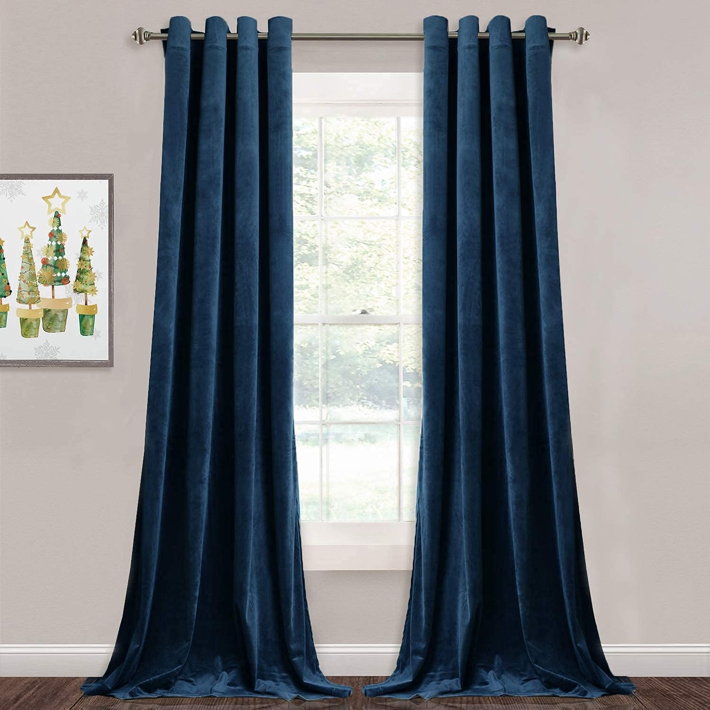 INtex CURTAINS HOUSE Elegant Velvet Curtains - Thermal Insulated Curtains for Living Room,steel Grommets - Light Blocking Shades - 2 panels