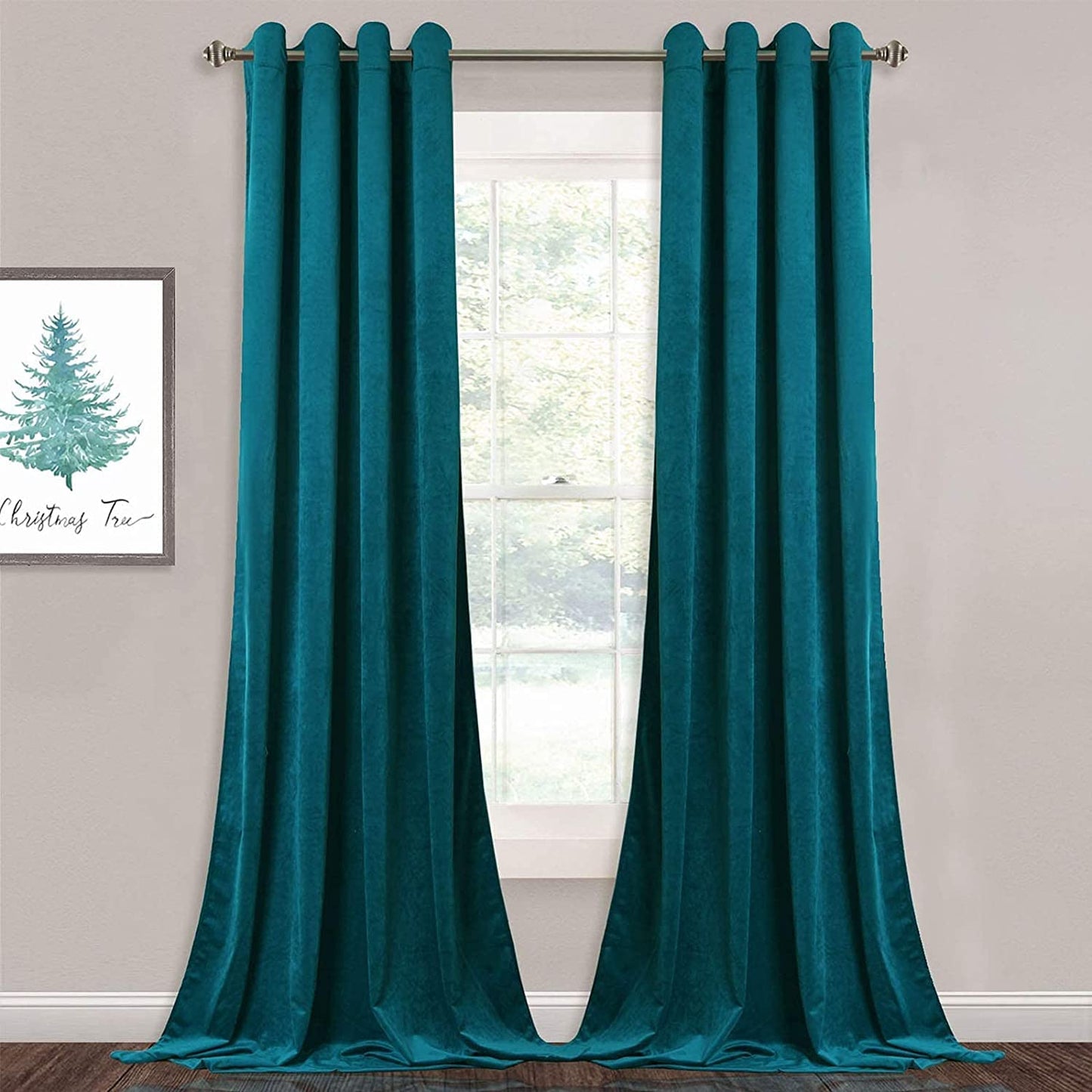 INtex CURTAINS HOUSE Elegant Velvet Curtains - Thermal Insulated Curtains for Living Room,steel Grommets - Light Blocking Shades - 2 panels