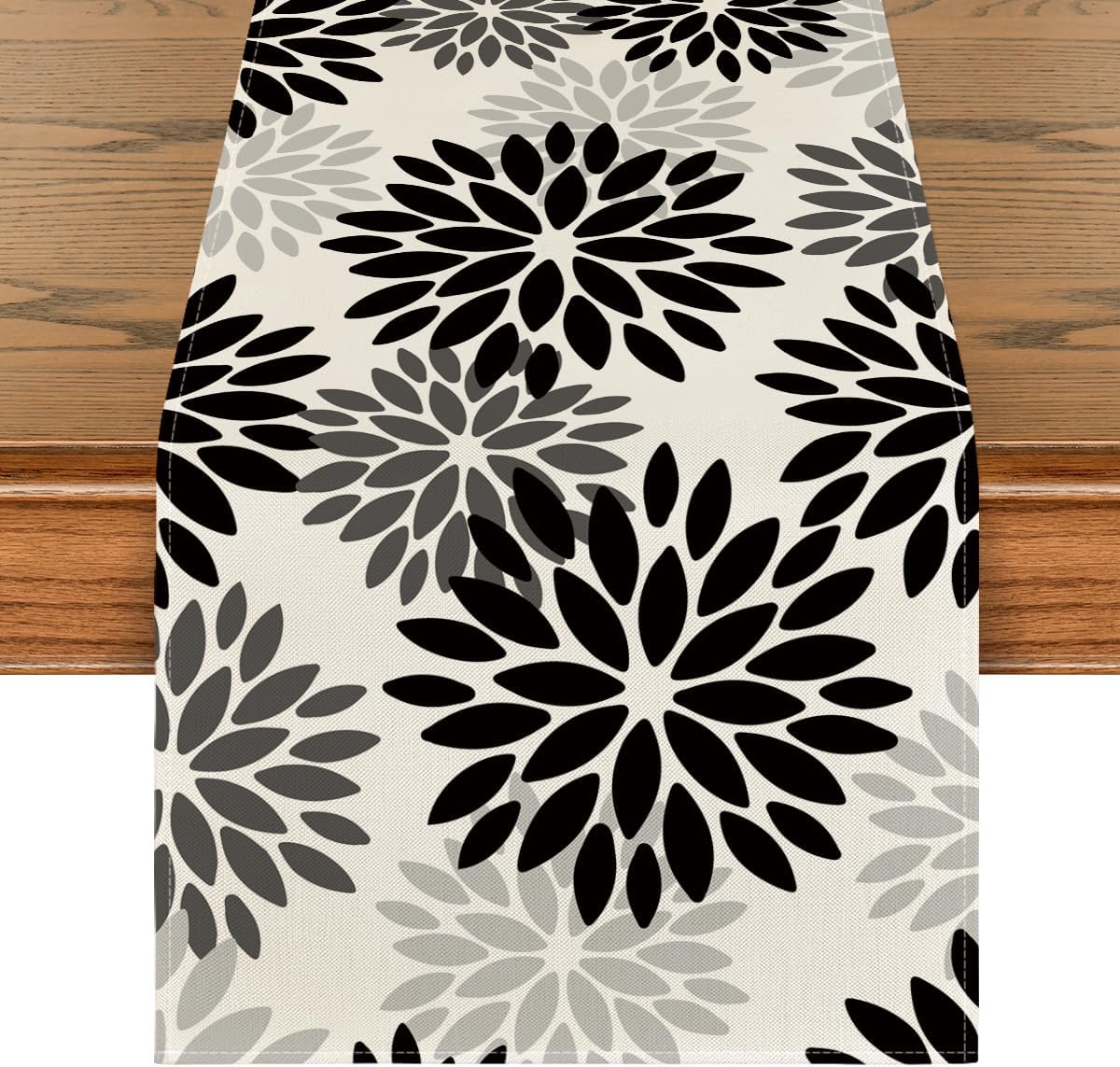 INTEX HOME Velvet Floral Table Runner, Soft Linen Fabric, Machine Washable, Rectangular Design, 1 Piece