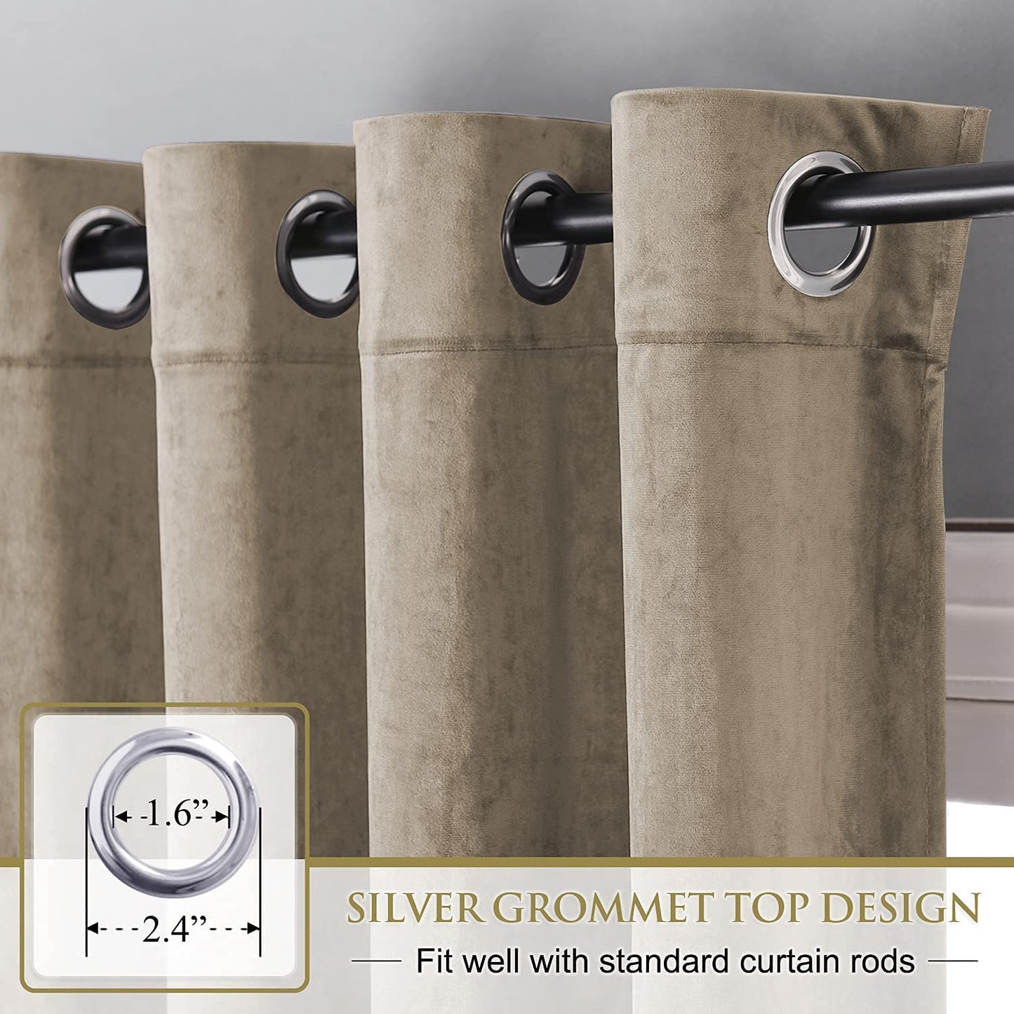 INtex CURTAINS HOUSE Elegant Velvet Curtains - Thermal Insulated Curtains for Living Room,steel Grommets - Light Blocking Shades - 2 panels