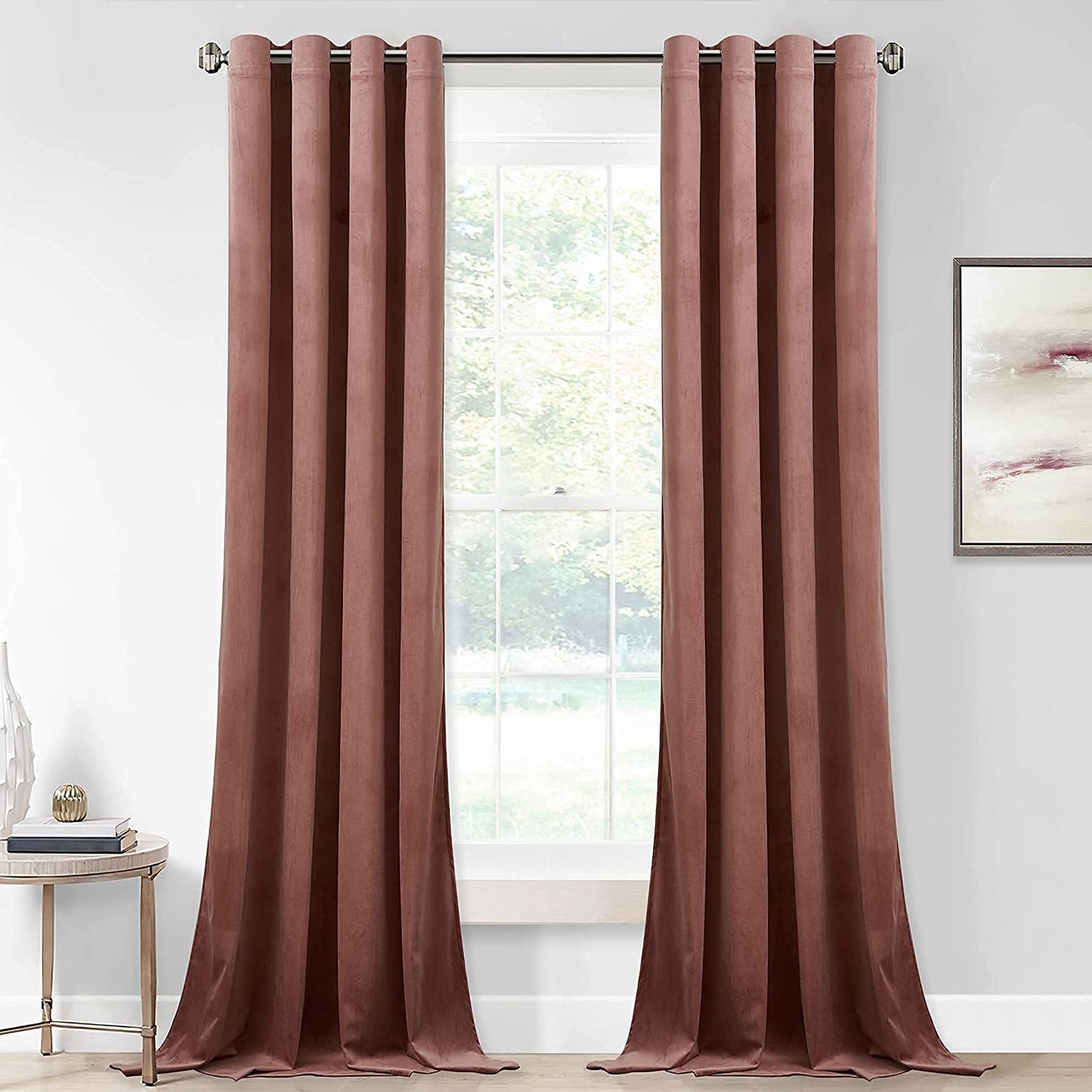 INtex CURTAINS HOUSE Elegant Velvet Curtains - Thermal Insulated Curtains for Living Room,steel Grommets - Light Blocking Shades - 2 panels