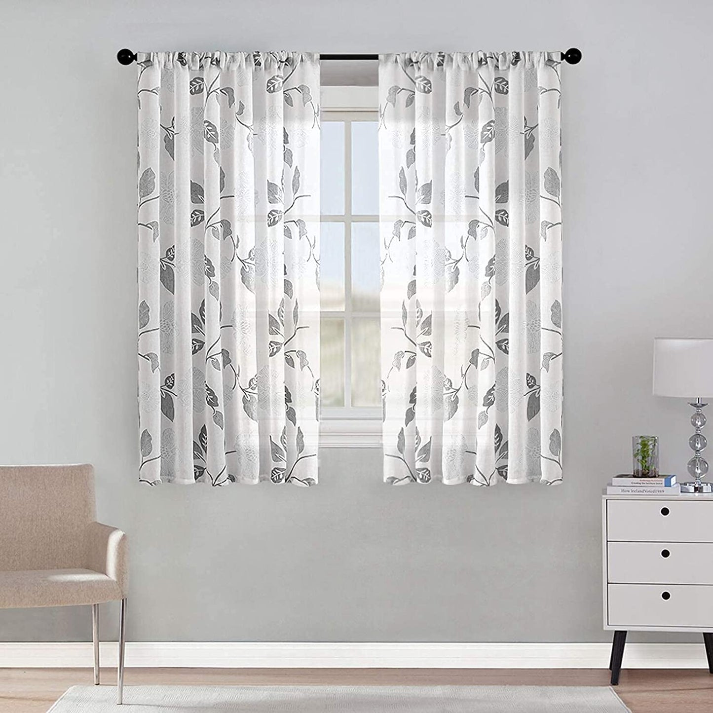 Linen Semi Transparent Curtain - Silver Normal Tape