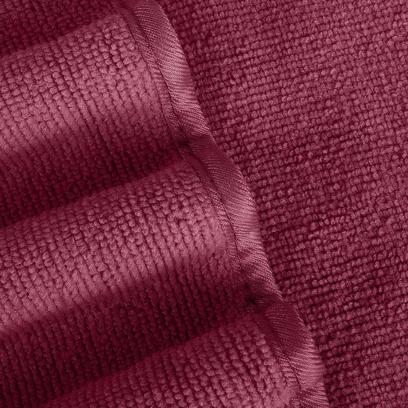 INtex HOME 4-Piece Towel Set, 100% Cotton ? Includes 1 Bath Towel 140 cm x 70 cm, 1 Hand Towel 100 cm x 50 cm, 2 Washcloths 30 cm x 30 cm, Quick Dry, Super Soft, Highly Absorbent, No Fade, Burgendy