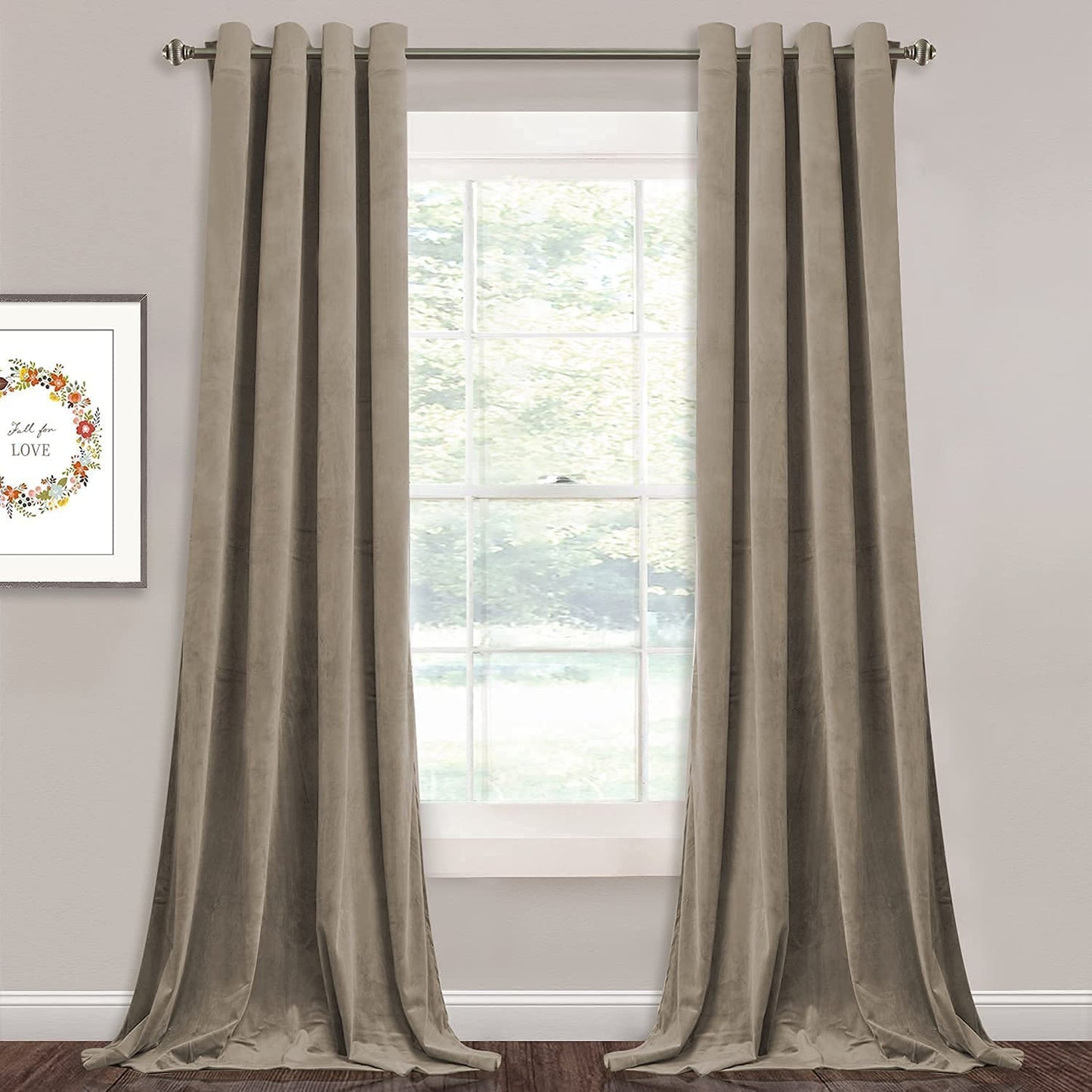 INtex CURTAINS HOUSE Elegant Velvet Curtains - Thermal Insulated Curtains for Living Room,steel Grommets - Light Blocking Shades - 2 panels