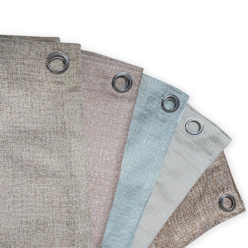 INtex CURTAINS HOUSE Natural Linen Curtains & Drapes with Steel Grommets, providing Semi-Sheer privacy and Light Filtering for Bedroom-Living Room. 2 Pieces