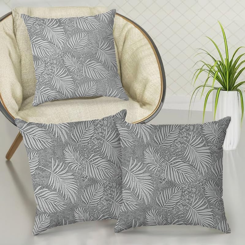 INTEX HOME Cushion Covers, Analia Floral Design, Premium Linen Velvet Fabric, Wrinkle-Resistant and Ultra-Soft, 40×40 cm, Set of 3, Decorative Pillow Covers for Sofas and Bedroom Décor