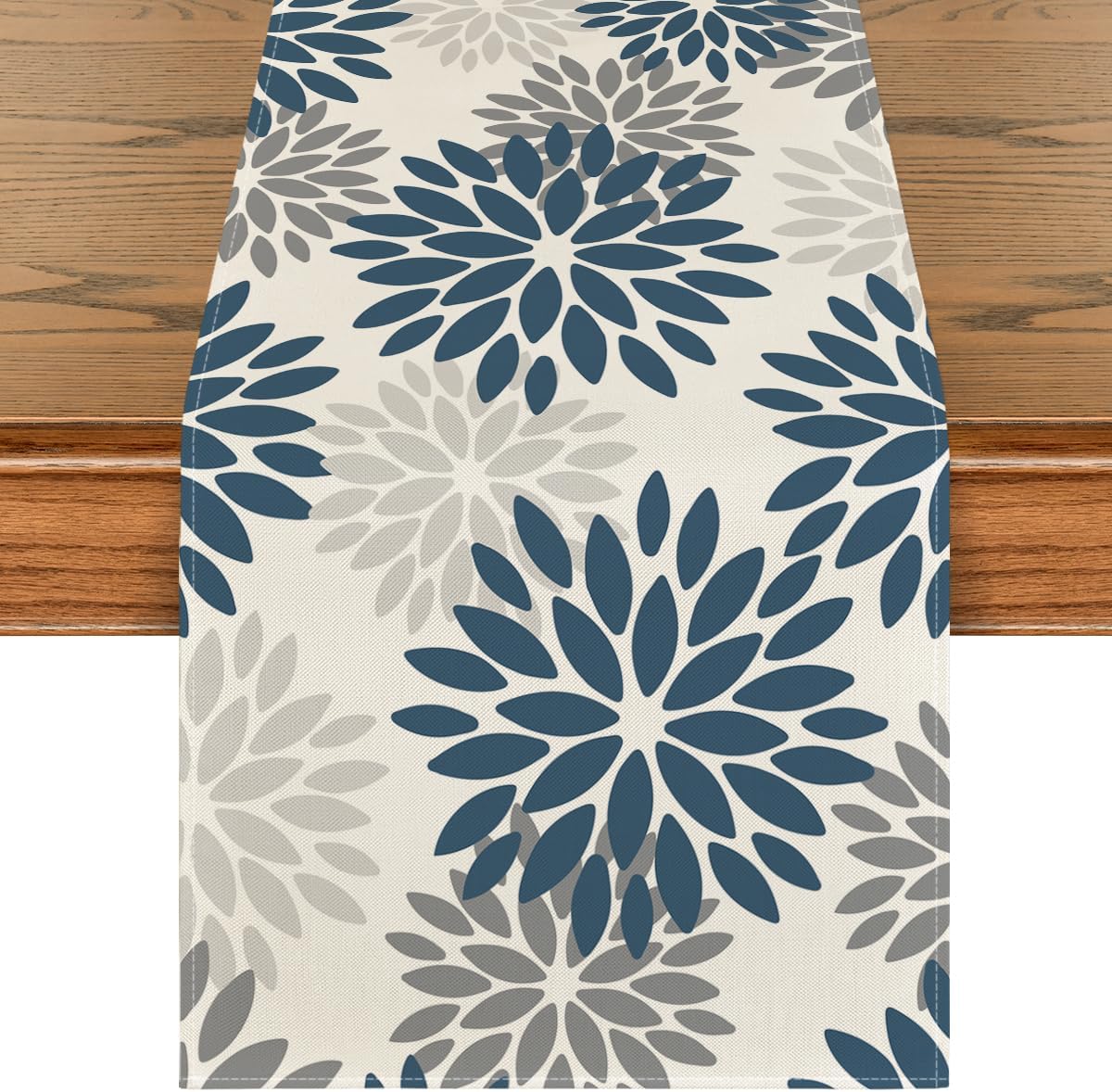 INTEX HOME Velvet Floral Table Runner, Soft Linen Fabric, Machine Washable, Rectangular Design, 1 Piece
