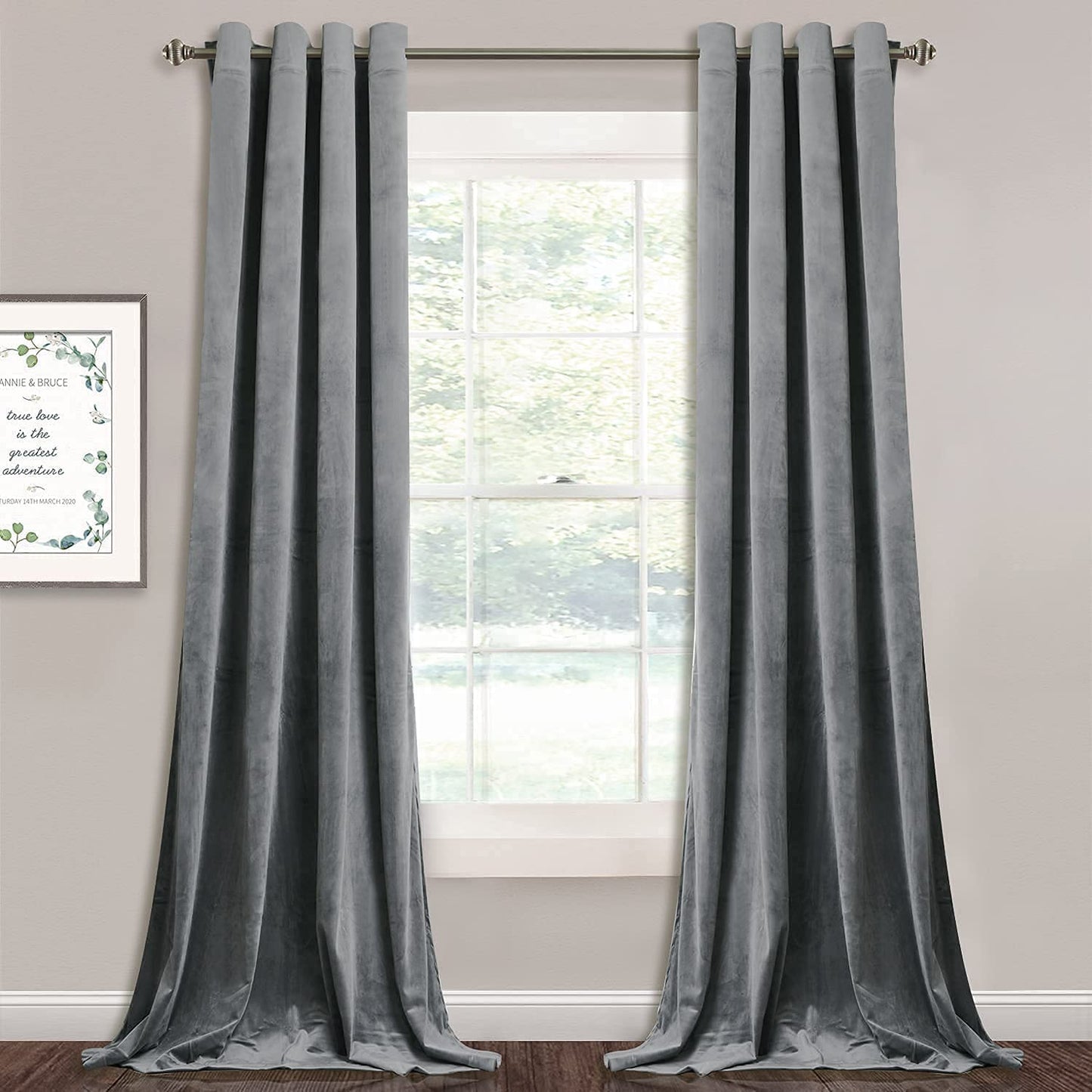 INtex CURTAINS HOUSE Elegant Velvet Curtains - Thermal Insulated Curtains for Living Room,steel Grommets - Light Blocking Shades - 2 panels