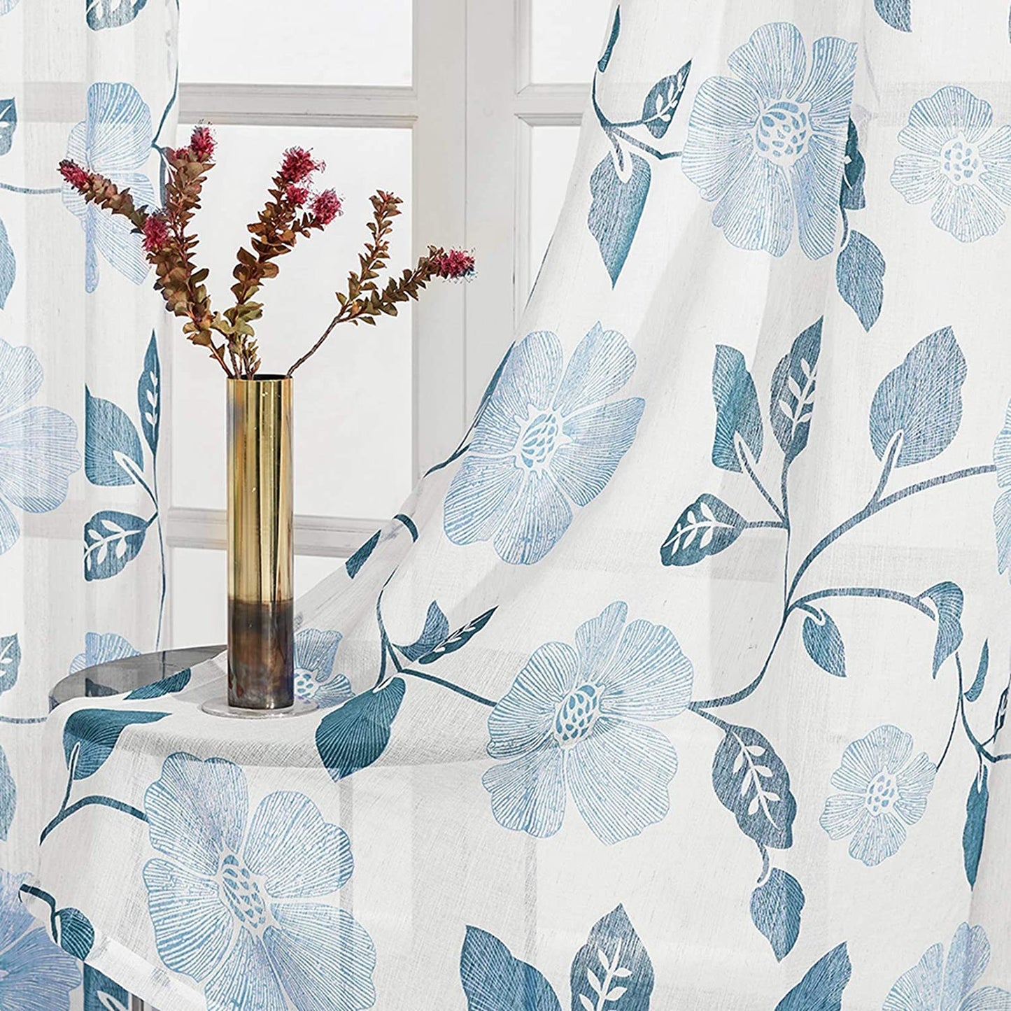 Linen Semi Transparent Curtain - Silver Normal Tape