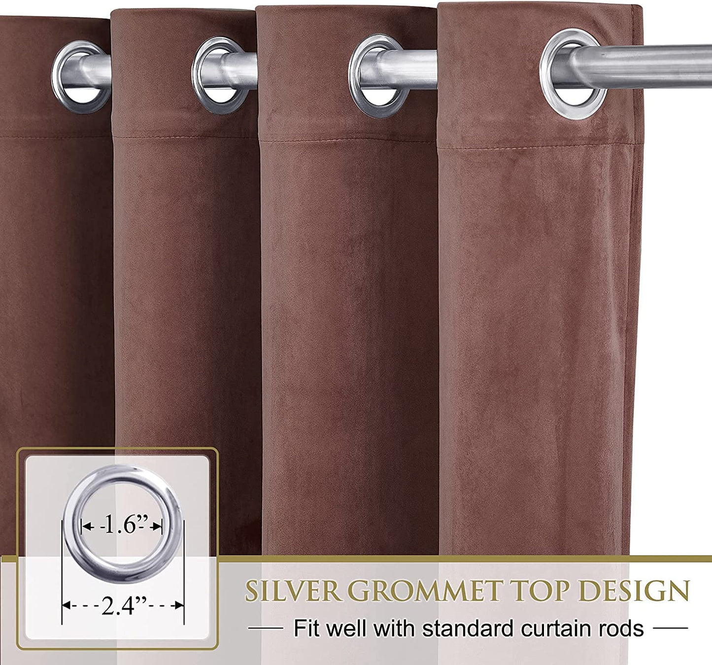 INtex CURTAINS HOUSE Elegant Velvet Curtains - Thermal Insulated Curtains for Living Room,steel Grommets - Light Blocking Shades - 2 panels